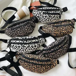 Umhängetaschen Vintage Bananenkiste für Frauen große Kapazität Taillenpackungen lässiger Leopardendruck Retro weibliche Handtaschen Geldbeutel