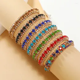 Связанный браслетный браслет для женщин многоцветный имитационный кристалл