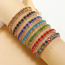 Braccialetti di collegamento Bracciale di fascia alta per donne imitazione multi-colore cristallo lussuoso in stile bohémien insil minimalista e versatile in lega bracele