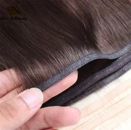 Ultra Thin Hair Weft Very Soft Human Hair Weft Silk Ribbon Flat Weft Hair Extensions 2 Bundles Brwon Blonde Wine Red Color2951438