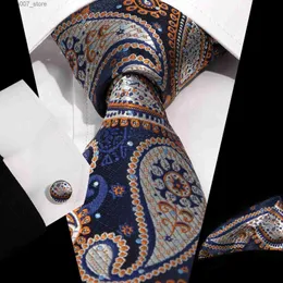 Halskrawatten Herren Binden quadratischer Schalte Manschettenknöpfe Set Business Kleid 8,5 cm Jacquard Paisley Krawatte 3-teiliger Setq