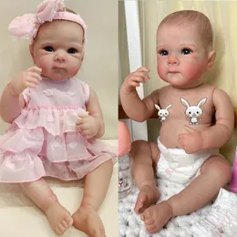 NPK 18inch Lifelike Full Body Bettie Reborn Baby born Doll Cuddly Baby Multiple Layers Painting 3D Skin with Hand Draw Hair 240409