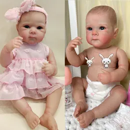 NPK 18 polegadas realistas de corpo inteiro Bettie Reborn Baby Born Doll Doll Cuddly Baby Múltiplas camadas pintando a pele 3D com cabelo de tração 240409