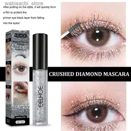 Mascara sdotter funkelnd zerkleinerte Diamant Mascara Schnell trocken langlebig ohne Cabining Glänzende auffällige Augen Make-up L49