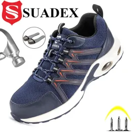 Stivali Suadex Air Cushion Acciaio Scarpe di punta uomo Sneakers di sicurezza leggero Sneaker industriale Stivali da lavoro per la sicurezza traspirante