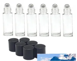Tanie 700pcllot 10 ml pusta rolka na szklanych butelkach Roller ze stali nierdzewnej Clear10ml Przeprawy do napełniania Rolka na zapach ESSE9099020