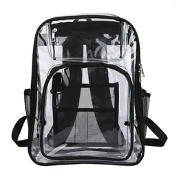 Backpack Bookbag See Through PVC Waterproof Festival Sports Women Men Clear Work Cold Resistant School Travel Stadium Boys Girls