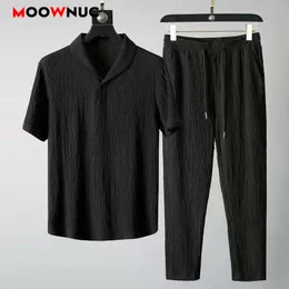 Summer Mens Casual Sets Tshirts Pants Sportswear Jogger Erkek Moda Takipleri Sweatshirt Hombre Fit Moownuc 240408