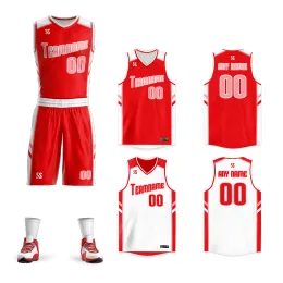 Camisas de basquete personalizadas reversíveis roupas esportivas adultas tocando jersey jersey de-deco