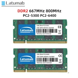 ラトゥマブメモリアムDDR2セット4GB 8GB 800MHz 667MHzラップトップソディムメモリPC25300 6400 RAM 200PIN 1.8Vノートブックメモリデュアルチャネル