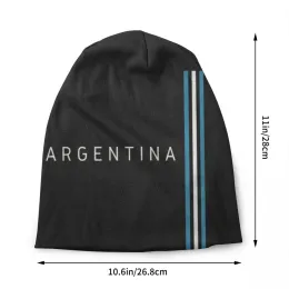 Argentina flagga skallies mössor mössor unisex vinter varm stickad hatt män kvinnor vuxna argentinska stolta motorhuven hattar utomhus skidmössa