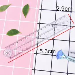 Réguas retas de plástico transparente de plástico de plástico transparente 30 cm de desenho para crianças, medindo a ferramenta de desenho da ferramenta dobrável de papelaria dobrável