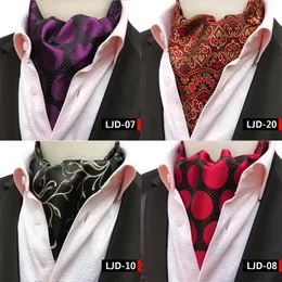 Moda Mens calcinha cachecol britânico Vintage Polka Dot Cravat Suit de pescoço Ties Wedding Accessori Scrunch formal Scrunch Self240409