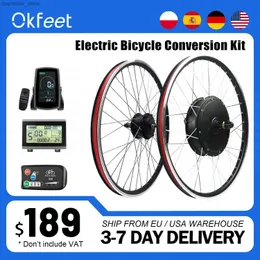 Cyklar Electric Bicycle Conversion Kit 48V 1500W 1000W 36V 250W 500W Fram- och bakre elektriska cykelhjul Hub Motor Electric Bicycle L48