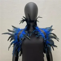 Feather Shrug Shawl Gothic Punk Feather Cape Feather Shrugg Shawl Women Halloween Cosplay Stage Show Costume