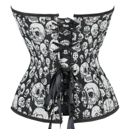 Corset Top Sexy Corselet Vintage Skull Lingerie Mulheres Bustiers e espartilhos