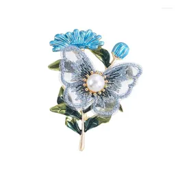 Pins Broschen Top Design Pflanzen Schmetterling Blume Brosche Frauenanzug Cheongsam Kleidung Accessoires kreative Abzeichen Pin Cor für Lady Drop Dh7or