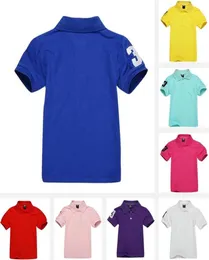 2021 Summer Baby Boys Polos skjortor Kort ärm Lapel Brodery Horse Tees Kläder för flickor Tshirt andningsbara klassiska barn Tops9123456