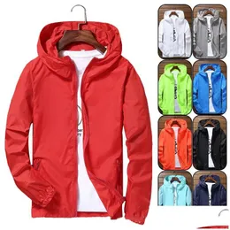 Jackets masculinos mens S-7xl à prova de vento rápido casaco seco traquáteis traveleiros de água de água de água para homens UV Outwear Camking Cycling Drop Del