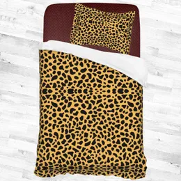 Sängkläder sätter DIY Cheetah 2-stycken Set Cartoon Leopard Style 3D Printing Home Textile BEDSPREAD COVER