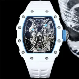 53-01 Montre de Luxus Luxury Watch Relojes 51x43x16mm Tourbillon Mechanische Bewegung TPT Carbon Faser Frauen Uhren Armbanduhren