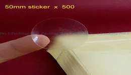 Hela 50mm transparenta PVC -klistermärken runda klara tätning klistermärken 5 cm runda 500 klistermärke2734669