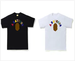 Mens camiseta designer t camisetas femininas tshirts zíper falso impressão camuflada cor de cor luminosa roupa luminosa camiseta de alfabeto colorido 2731632