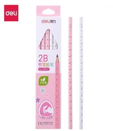 Pencils Deli 12 Box Primary School Students 2B Ruler Scrittura matita con scala rosa blu per ragazze regalo di cancelleria 5814216702400