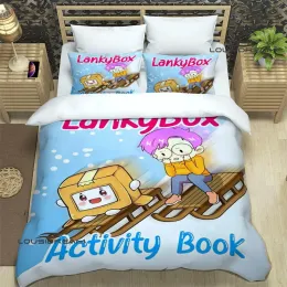 Lankybox Foxy Boxy Cute Printed Beddding مجموعات رائعة لوازم السرير مجموعة لحاف غطاء السرير مجموعة الفراش مجموعة الرفاهية