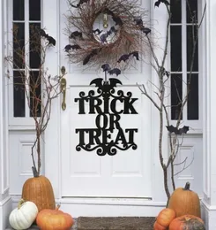 Die Hexe befindet sich in Halloween Decor Hanging Schild Tür hängen Außenwandaufkleber Halloween Dekoration PVC Wandtattoos Yl59493008