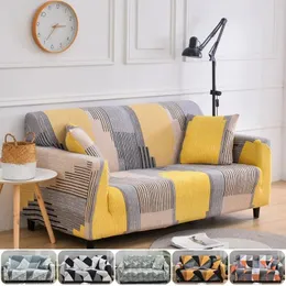 Tampas de cadeira 1/2/3/4 do lugar com a capa de sofá esticada da sala de estar elástica da sala de estar ladra
