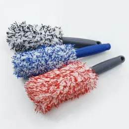 Rengöring av artefakter Microfiber Car Hub Lång handtag Djup Skönhet Bright Wash Supplie Däck Modebrush Professional Maintenance Tool