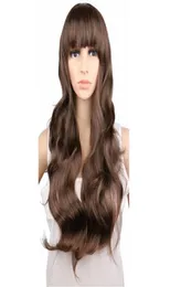 Women Ladies Natrual Long Wavy Wig Cosplay Black Light Brown Dark Brown 68 Cm Synthetic Hair Wigs8577486