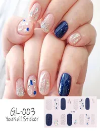 20pcslot Glitter -Serie Pulver -Pailletten Mode Nail Art Stickers Kollektion Maniküre DIY Nagellackstreifen Wraps für Party Decor9438473