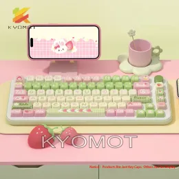 Аксессуары Kyomot Anime 158 Ключи Симпатичные кролики Клавики MDA Профиль ISO Layout PBT Dye Sub для MX Switch Diy Layout Ducky Механическая клавиатура