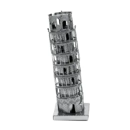 Pochyczna wieża PISA 3D Metal Puzzle Zestawy modelu DIY Laser Cut Puzzles Jigsaw Toy dla dzieci