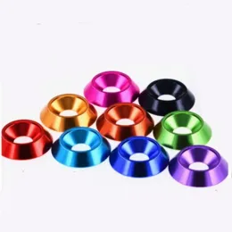 10pcs M3 M4 M5 M6 M8 M8 Alluminio Colorful Ombrello a testa piatta Vita a testa conta conico decorativo conico rondella