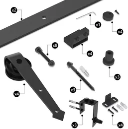 Haccer Arrow Shape 4-16ft Sliding Barn Door Hardware Kitバイパスドアハードウェアインテリアダブルドア4-16ft