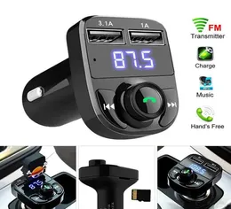 X8 auto trasmettitore fm kit di auto modulatore Aux bluetooth manifree o lettore mp3 ricevitore con 3,1a carica rapida auto USB C con box6426561