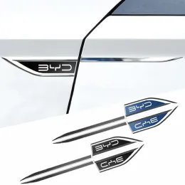 2st Car Side Fender Knife Stickers Emblem Badge Decals Trim Styling LOGO för BYD ATTO 3 ACT 3 TANG F3 E6 DMI YUAN EV F0
