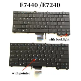 Tastaturen 100%neue Englisch US für Dell Latitude E7240 E7440 Laptop -Tastatur NSKLDABC NSKLD0UC 115T5 NPR1D