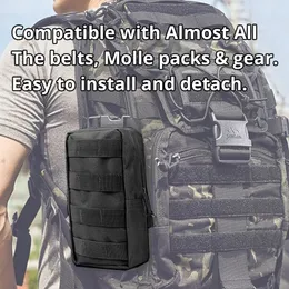 Bolsa de cintura Molle Tactical ao ar livre 1000D Oxford Black Storage Fanny Pack para caçar mochila Acessório de colete tático