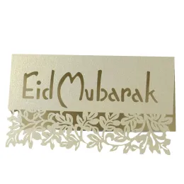 50pcs Eid Mubarak Laser Cut Table Name Place Karten Vine Postkarten Ramadan Kareem Muslim Festival Happy Al-Fitr Eid Party Dekor