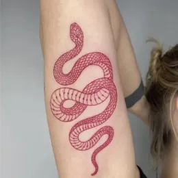1 pc tatuaggio falso vino scuro di grande dimensione tatuaggio serpente nero rosso serpente adesivi da tatuaggio temporaneo per donne uomini da uomo in vita impermeabile