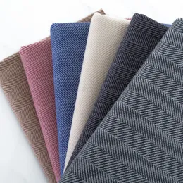 Herringbone Pattern Autumn Winter Woolen Fabric Single Side Thickened Coat Trousers Suit Shoes Bags Diy Sew Design Cloth Fashion