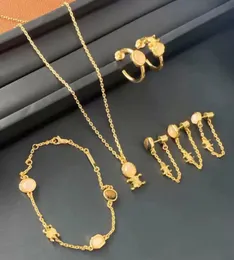 Designer -Ohrringe für Frauen Schmuck Set Mode -Bänder Luxus Halskette Kette mit Modebriefen für Party