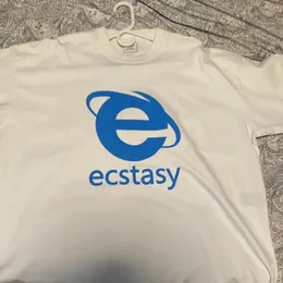 Herr t shirts streetwear skjorta y2k toppar hip hop ecstasy brev grafisk tryck överdimensionerad tshirt herr harajuku bomull kort ärm