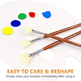 7PCSファンアーティストBristle Paint Brush Set 100％自然なChungking Hog Bristle Hair Watercolor Oil Paint