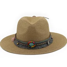 56-58-60 cm Fashion Panama Hüte für Frauen Männer Jazz Fedoras Kühlung Sonnenhüte Sommer atmungsaktiven eleganten Damen Party Hut Großhandel 240401