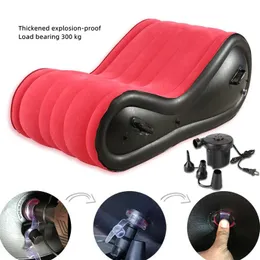 Inflatable Multi-function Sex Sofa Flocking Furniture Bed Chair Foldable Portable Lovers Pose Stimulating Sex Toys 240401